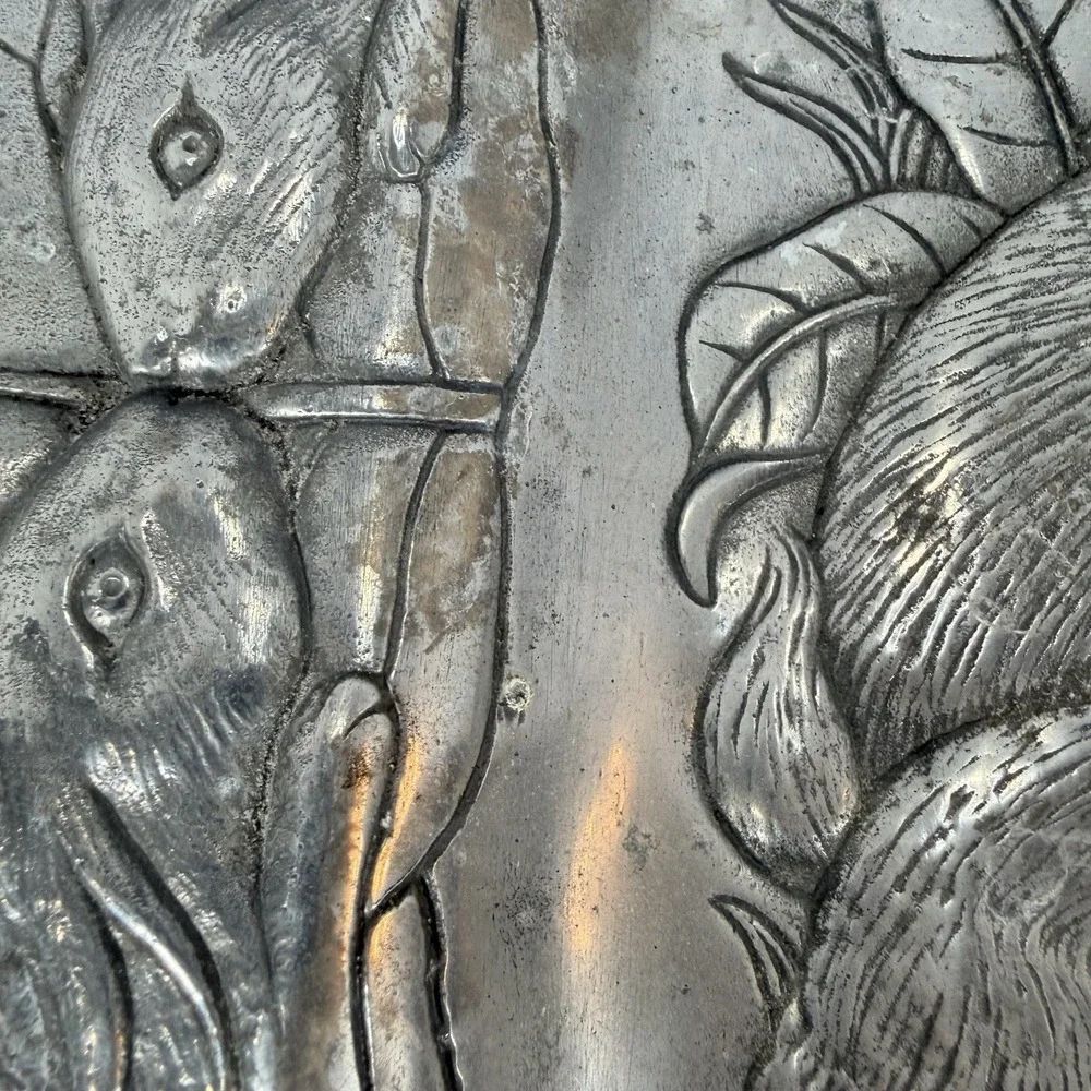 Vintage Serving Tray / Trinket Tray With Bunny Rabbits‎ By Arthur Court